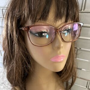 Sale!!  Authentic Longchamp Eyeglasses Frames dark Pinkish color  gold Signature